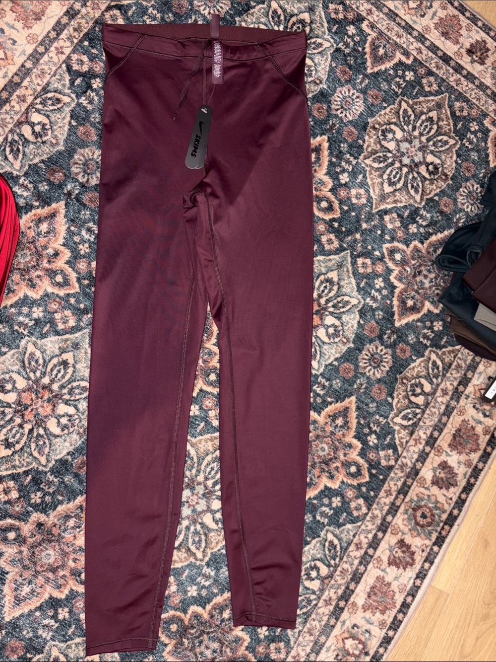 SKIMS Maroon High-Waist Seamless Leggings
